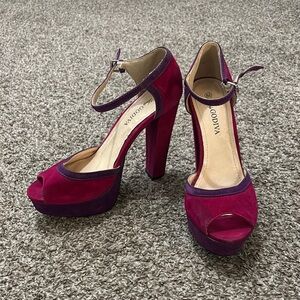 Diva Pink and Purple Heels with Ankle Strap